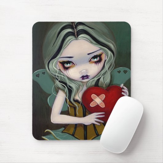 Een gebroken hart-gothische fee Mousepad Muismat (Met muis)
