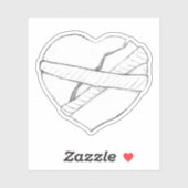 Een Gebroken Hart Herstellen Schets Sticker (Vel)