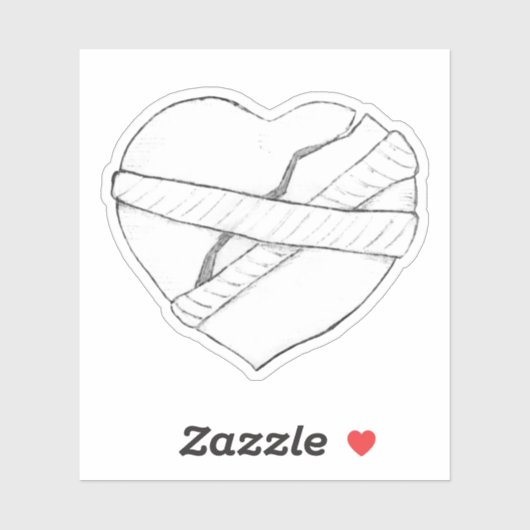 Een Gebroken Hart Herstellen Schets Sticker (Vel)