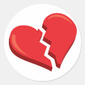 een gebroken hart ronde sticker (Voorkant)