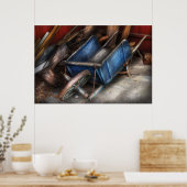Een gebruikte kruiwagen poster (Keuken)