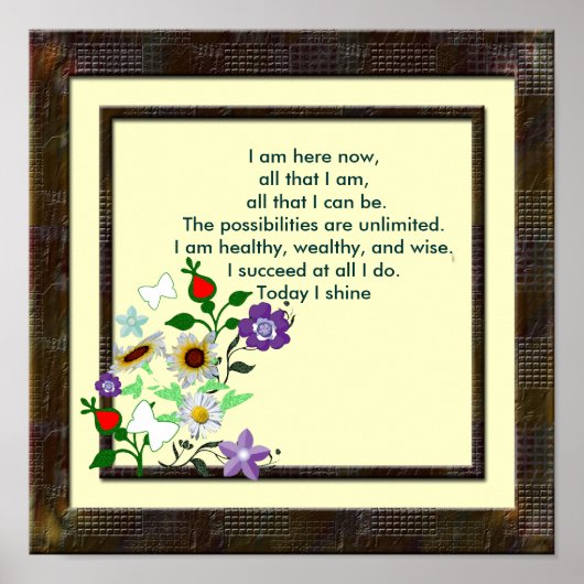 Een gedachte voor de dag poster (Voorkant)