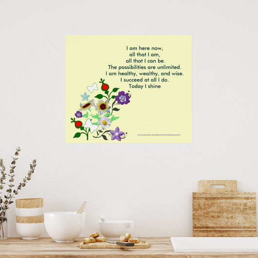 Een gedachte voor de dag poster (Keuken)