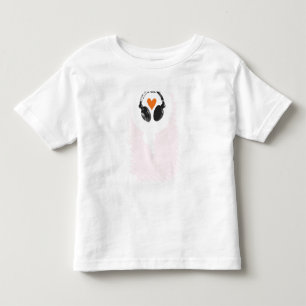Een gedachtenbel met een hart en een hoofdtelefoon kinder shirts