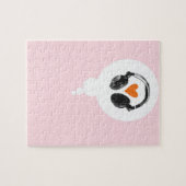 Een gedachtenbel met een hart en een hoofdtelefoon legpuzzel (Horizontaal)