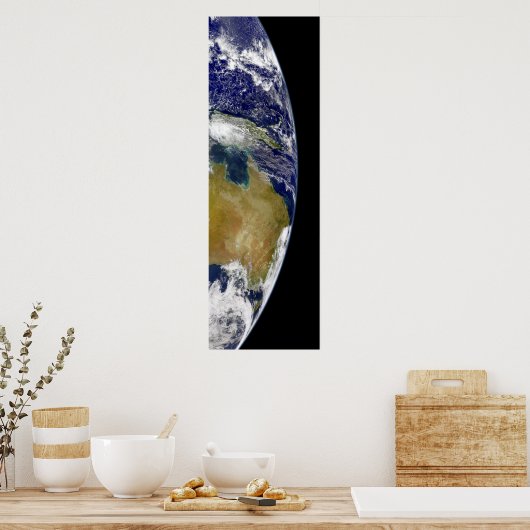Een gedeeltelijk uitzicht van de Aarde dat Austral Poster (Keuken)