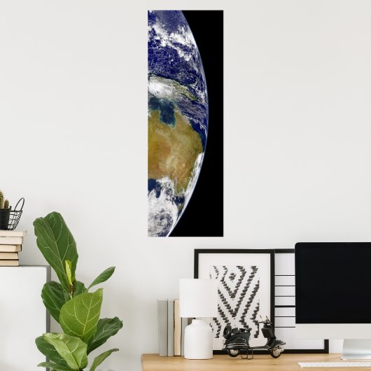 Een gedeeltelijk uitzicht van de Aarde dat Austral Poster (Thuiskantoor)