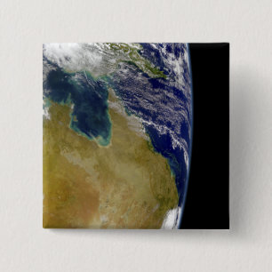 Een gedeeltelijk uitzicht van de Aarde dat Austral Vierkante Button 5,1 Cm