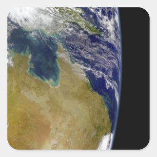 Een gedeeltelijk uitzicht van de Aarde dat Austral Vierkante Sticker