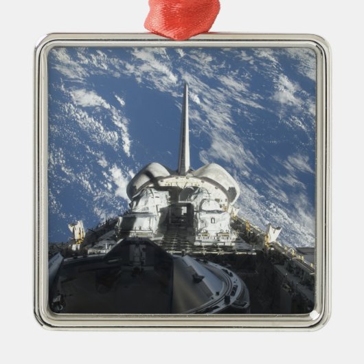 Een gedeeltelijk uitzicht van Space Shuttle Atlant Metalen Ornament (Voorkant)