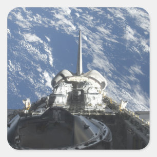 Een gedeeltelijk uitzicht van Space Shuttle Atlant Vierkante Sticker