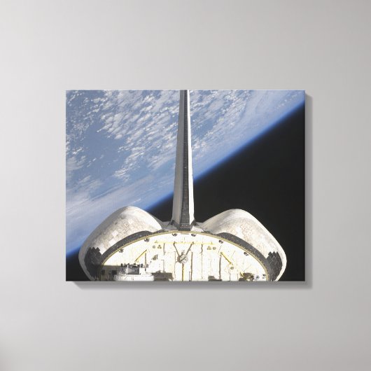 Een gedeeltelijk uitzicht van Space Shuttle Endeav Canvas Afdruk (Voorkant)