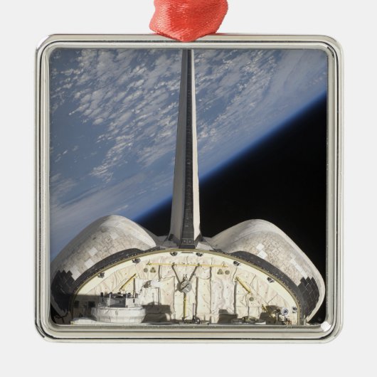 Een gedeeltelijk uitzicht van Space Shuttle Endeav Metalen Ornament (Voorkant)