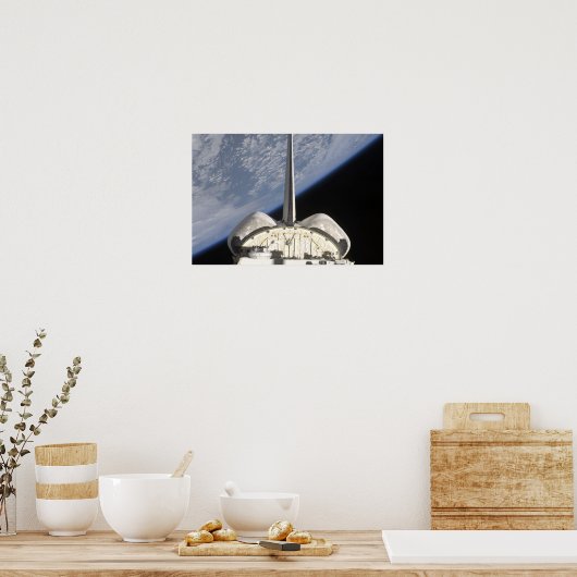 Een gedeeltelijk uitzicht van Space Shuttle Endeav Poster (Keuken)