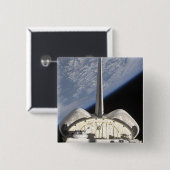 Een gedeeltelijk uitzicht van Space Shuttle Endeav Vierkante Button 5,1 Cm (Voorkant /achterkant)