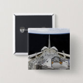 Een gedeeltelijk uitzicht van Space Shuttle Vierkante Button 5,1 Cm (Voorkant /achterkant)