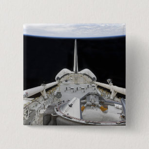 Een gedeeltelijk uitzicht van Space Shuttle Vierkante Button 5,1 Cm