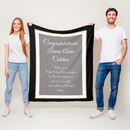 Een gedenkwaardig cadeau! Custom High School Afstu Fleece Deken (In situ)