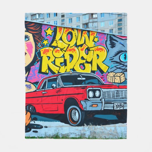 Een gedetailleerd afbeelding graffiti tekening. Co Fleece Deken (Voorkant)