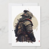 Een gedetailleerde samurai-illustratie feestdagenkaart (Voorkant)