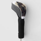 Een gedetailleerde samurai-illustratie golfheadcover (Schuin)