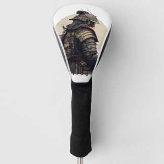 Een gedetailleerde samurai-illustratie golfheadcover