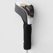 Een gedetailleerde samurai-illustratie golfheadcover (Schuin)