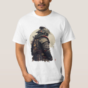 Een gedetailleerde samurai-illustratie t-shirt