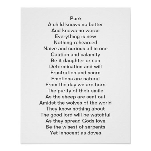 Een gedicht over kindertijd perfect poster (Voorkant)