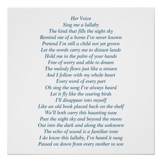 Een gedicht over moeder en zoon perfect poster (Voorkant)