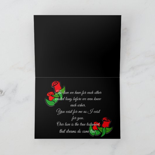 Een gedicht van de Liefde voor hem/haar Feestdagen Kaart (Binnen)