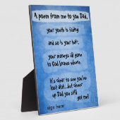 Een gedicht van mij naar je pa plaque fotoplaat (Zijkant)