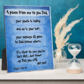 Een gedicht van mij naar je pa plaque fotoplaat (Zijkant)
