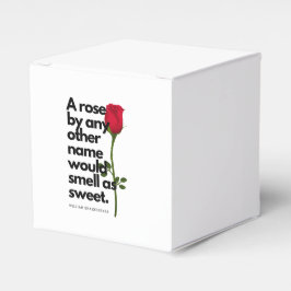 Een gedicht van SHAKESPEARE en Favorietdozen met e Bedankdoosjes