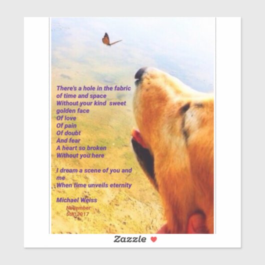 Een gedicht voor iedereen die een bont baby heeft  sticker (Vel)