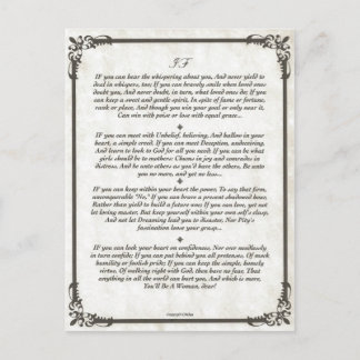 Een gedicht voor meisjes. briefkaart