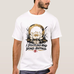 Een gedisciplineerde geest brengt geluk Lotus T-sh T-shirt