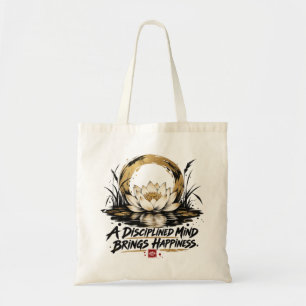 Een gedisciplineerde geest brengt geluk Lotus-tas Tote Bag