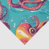 Een gedurfde Pop Art Octopus Decoupage Design Tissuepapier (Detail)