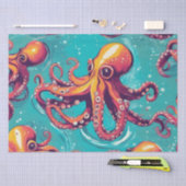 Een gedurfde Pop Art Octopus Decoupage Design Tissuepapier (Craft)