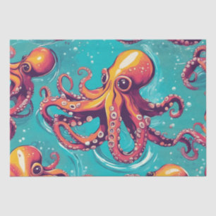 Een gedurfde Pop Art Octopus Decoupage Design Tissuepapier