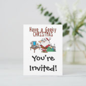 een geeky kerst santa computer tech kaart (Staand voorkant)