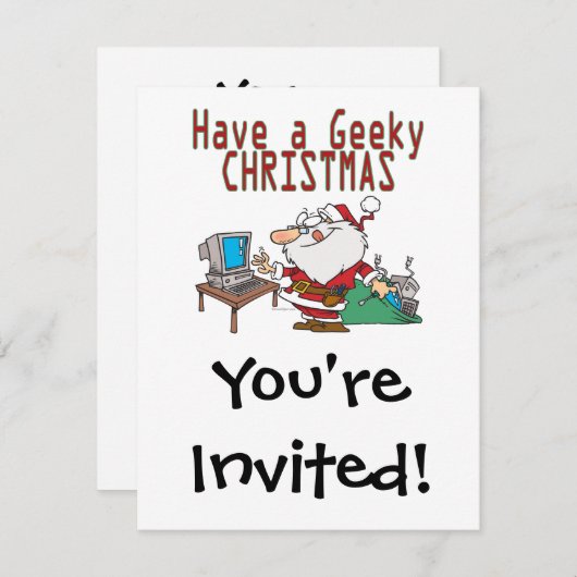 een geeky kerst santa computer tech kaart (Voorkant / Achterkant)