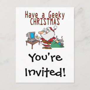 een geeky kerst santa computer tech kaart