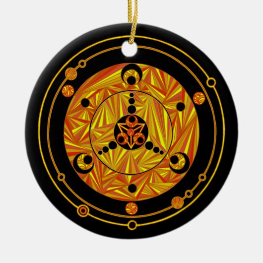 Een geeky kerstscifi krop Circle Design Holiday Keramisch Ornament (Voorkant)