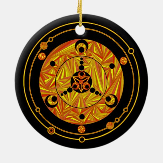 Een geeky kerstscifi krop Circle Design Holiday Keramisch Ornament (Achterkant)
