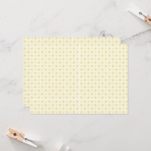 een geel en witte achtergrond met kleine cirkels kaart (Voorkant / Achterkant in situ)