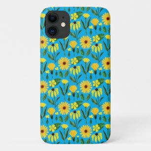 een geel maisieontwerp op aqua Case-Mate iPhone case