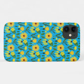 een geel maisieontwerp op aqua Case-Mate iPhone case (Achterkant (horizontaal))