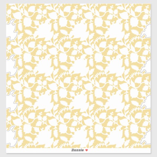 Een geel tapijt met een zich herhalend motief lijk sticker (Vel)